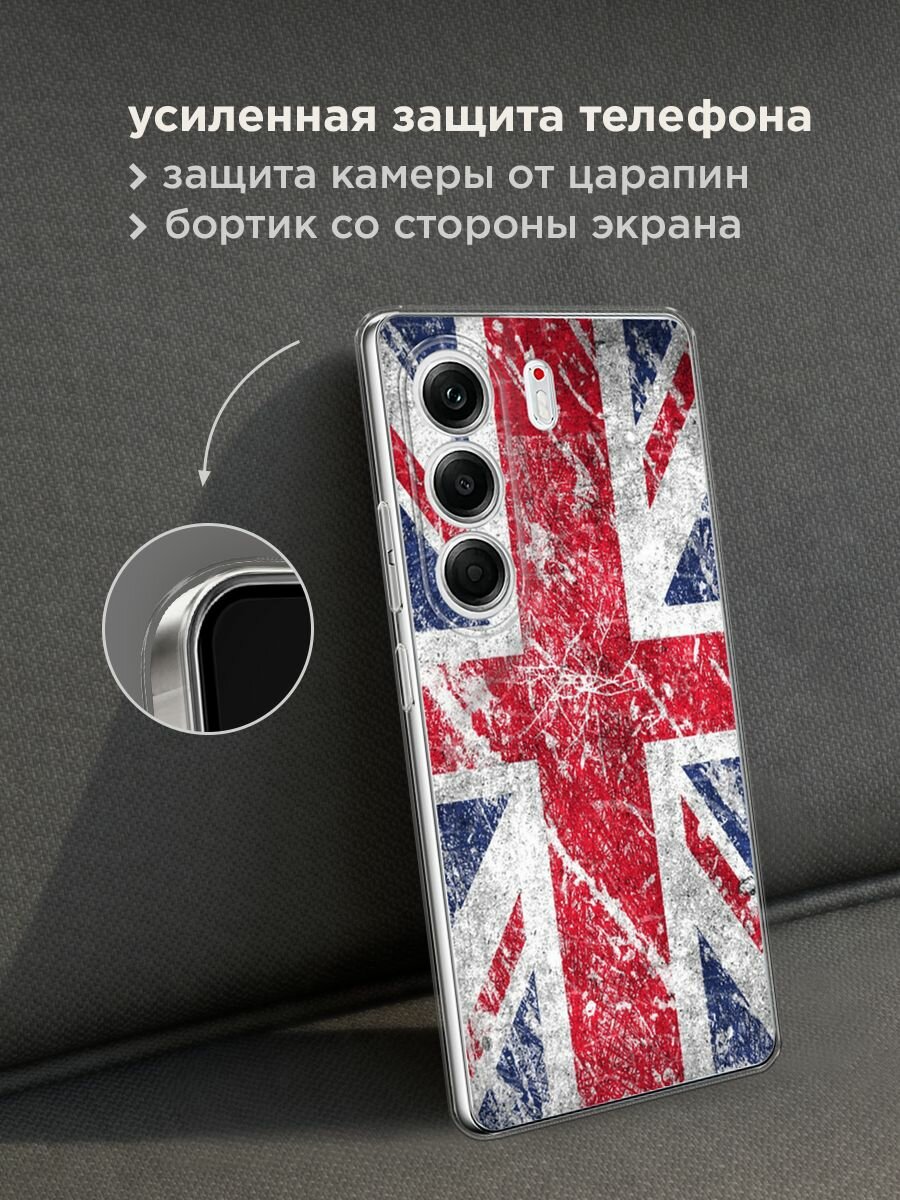 Чехол на Tecno Camon 40 Pro 5G / Текно Камон 40 Про 5G с принтом "Флаг британский" — фото 1