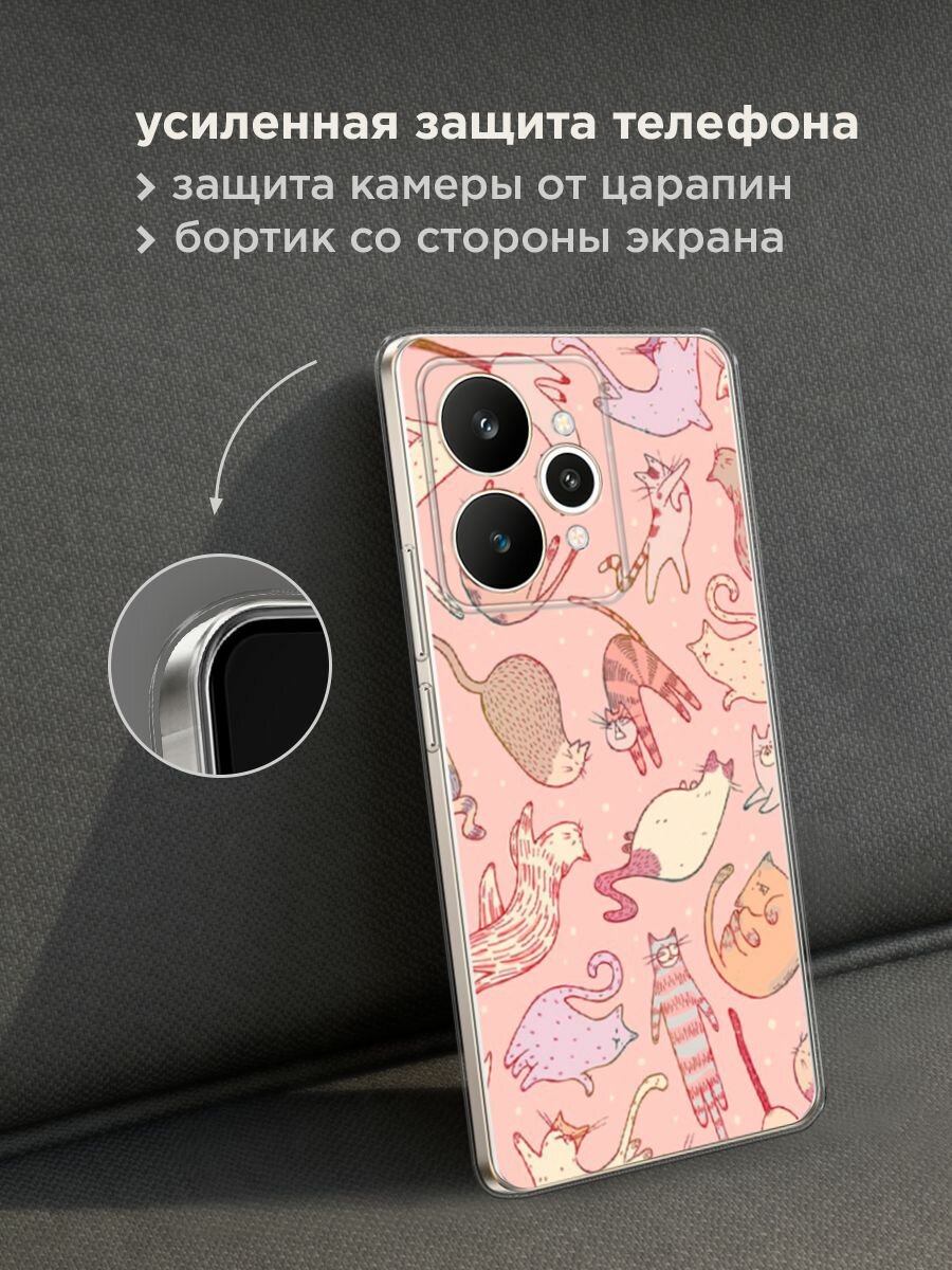 Силиконовый чехол на Realme 15 / Реалми 15 с принтом "Розовое счастье" — фото 1