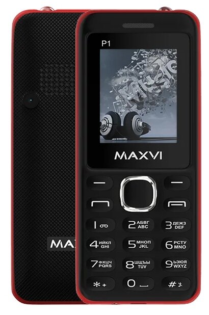 Телефон MAXVI P1, черный / красный