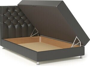 Кровать Шарм-Дизайн Шармэль Люкс 140 рогожка латте и экокожа шоколад