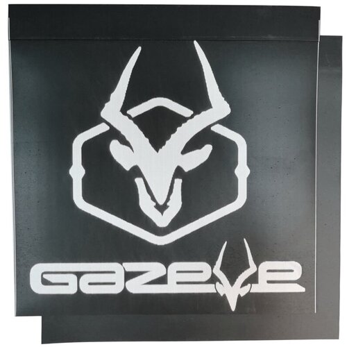 1115400400 Брызговик 400x400 (белая надпись, GAZELE), компл 2 шт, Кармин-Авто