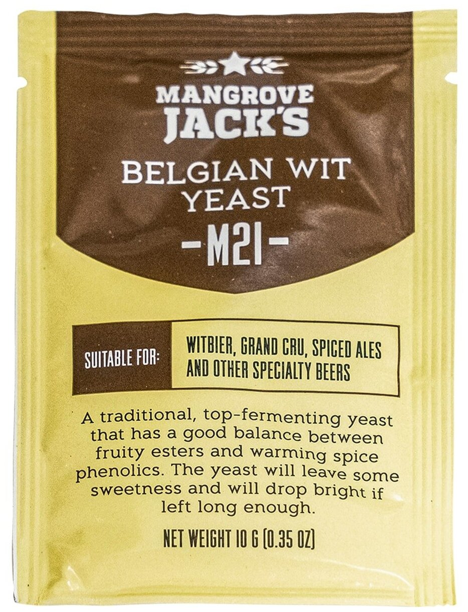 Дрожжи пивные "Mangrove JACK*S" Belgian Wit M21, 10 г.