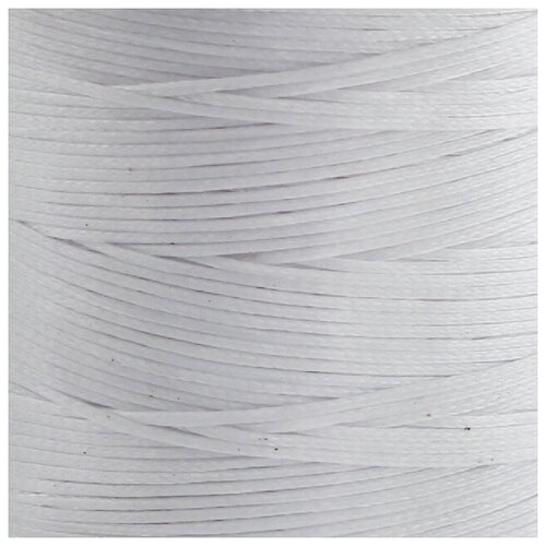 Шнур вощеный 1х0.4 мм 30 метров для шитья / рукоделия / браслетов, плоский, цвет белый