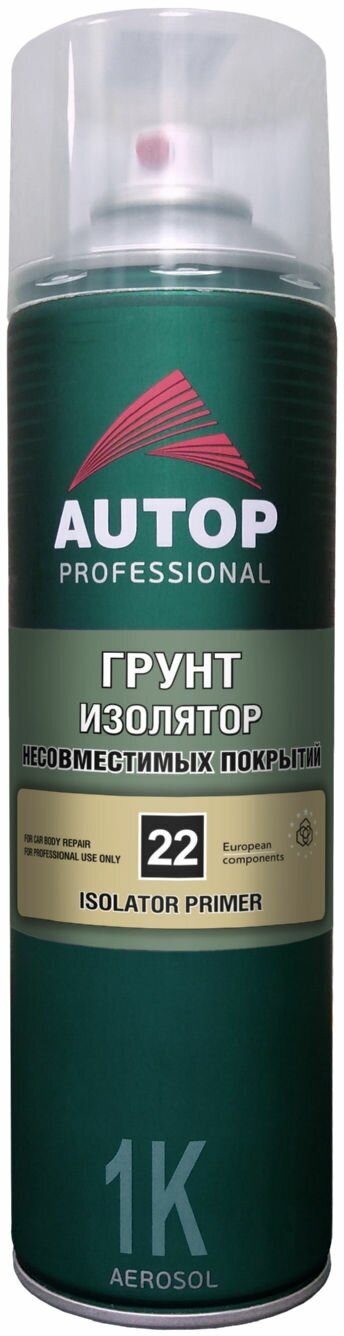 Аэрозольный грунт-изолятор AUTOP №22 для несовместимых покрытий цвет песочный SOLVENT-BASED DEGREASER 650 мл.