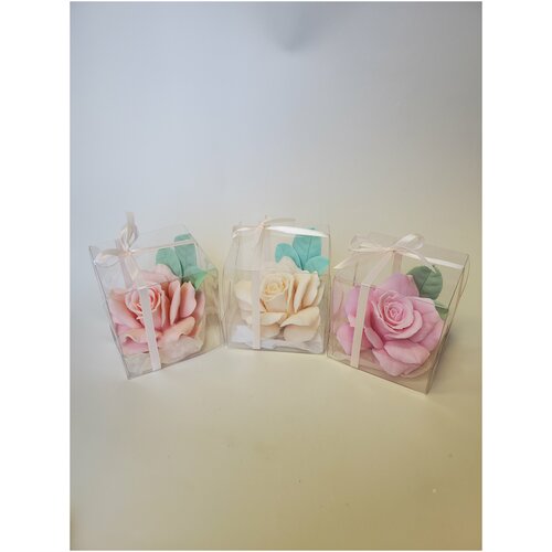 Сувенир из мыла Роза MIX мыло ручной работы с 8 марта для девушки женщины в подарочной упаковке