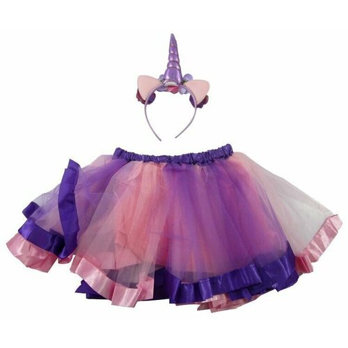 Карнавальный набор Единорог 2 предмета (юбка, ободок) два костюма единорог розовый рог карнавальный детский 2 предмета юбка ободок