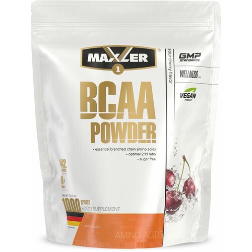 BCAA Maxler BCAA Powder, вишня, 1000 гр. maxler bcaa powder eu 1000 гр maxler лимон лайм