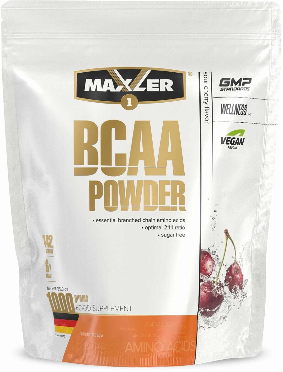 BCAA Maxler BCAA Powder, вишня, 1000 гр.