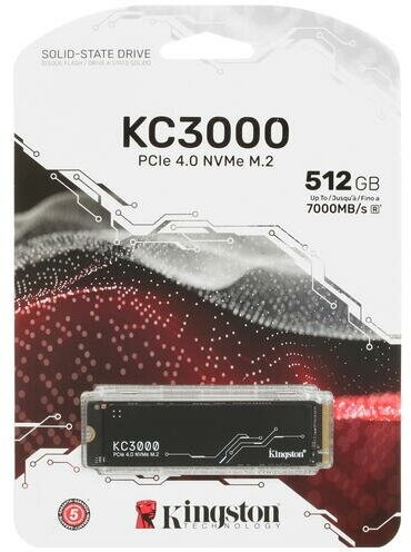 Накопитель SSD M.2 2280 Kingston KC3000 512GB PCI-E 4.0 x4 NVMe 3D TLC 7000/3900MB/s IOPS 450K/900K MTBF 2M 400 TBW graphen heatsink - фото №13