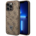 Чехол Guess PU 4G Double cardslot w Metal triangle logo Hard для iPhone 14 Pro, коричневый - изображение