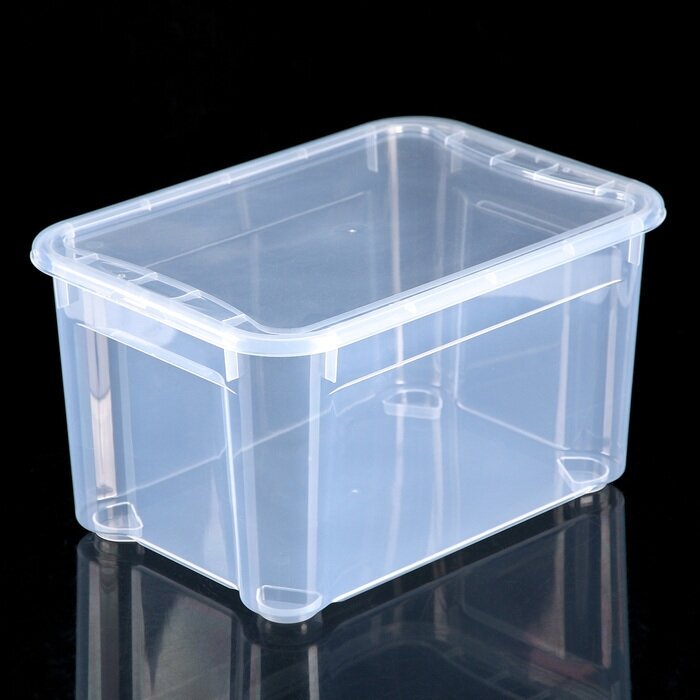 Ящик для xранения с крышкой econova "Кристалл XS Plus", 16 л, 38,9x27,5x21,5 см, цвет прозрачный