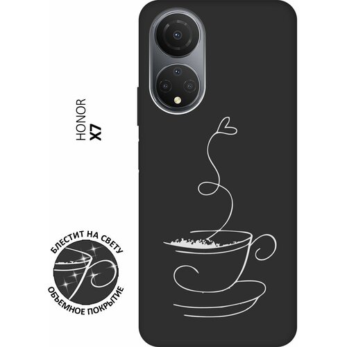 Матовый Soft Touch силиконовый чехол на Honor X7, Хонор Х7 с 3D принтом Coffee Love W черный матовый soft touch силиконовый чехол на honor x7 хонор х7 с 3d принтом sarcasm element w черный