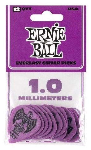 Набор медиаторов 1.0 mm ERNIE BALL 9193 Everlast 12 шт./уп.