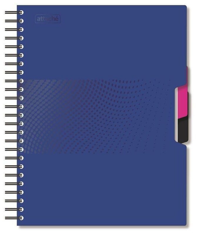 Бизнес-тетрадь А5 Attache Digital, 140 листов, клетка, на спирали, синяя (170x205мм)