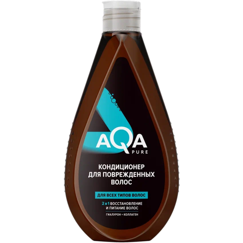 Кондиционер AQA Pure для поврежденных волос, 400 мл кондиционер aqa pure для окрашенных волос 400 мл