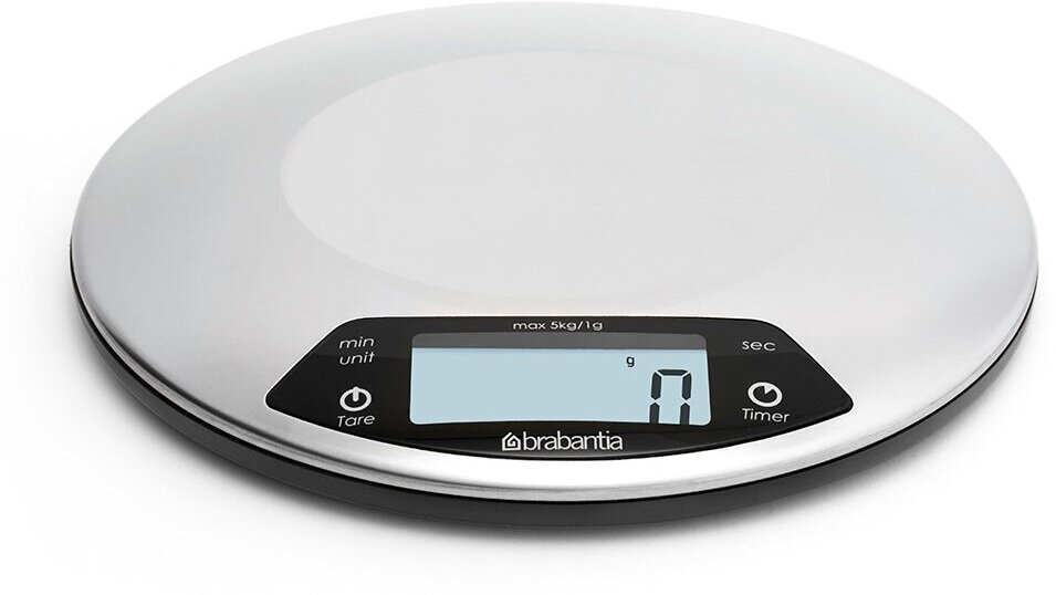 Весы кухонные электронные Brabantia, 5кг/1г, нерж. сталь 480560