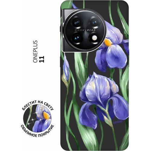 Матовый Soft Touch силиконовый чехол на OnePlus 11, ВанПлюс 11 с 3D принтом Amazing Irises черный матовый soft touch силиконовый чехол на oneplus 11 ванплюс 11 с 3d принтом colorful parrot черный
