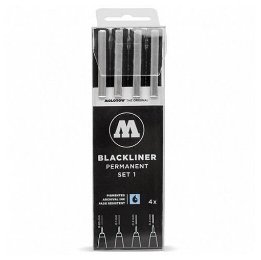 Набор линеров Molotow BLACKLINER set 1 4штуки