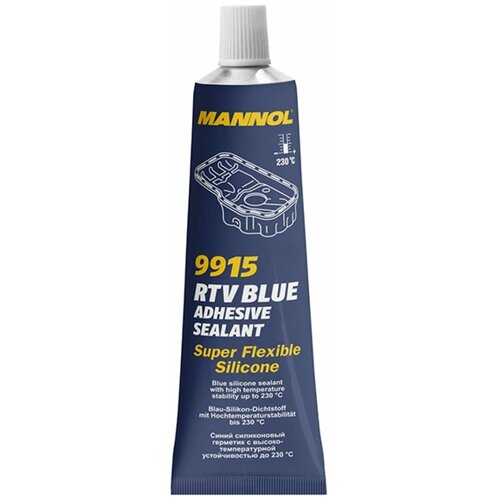 Герметик-прокладка синий силиконовый (от -40С до +230С) RTV Adhesive Sealant Blue 9915 85гр