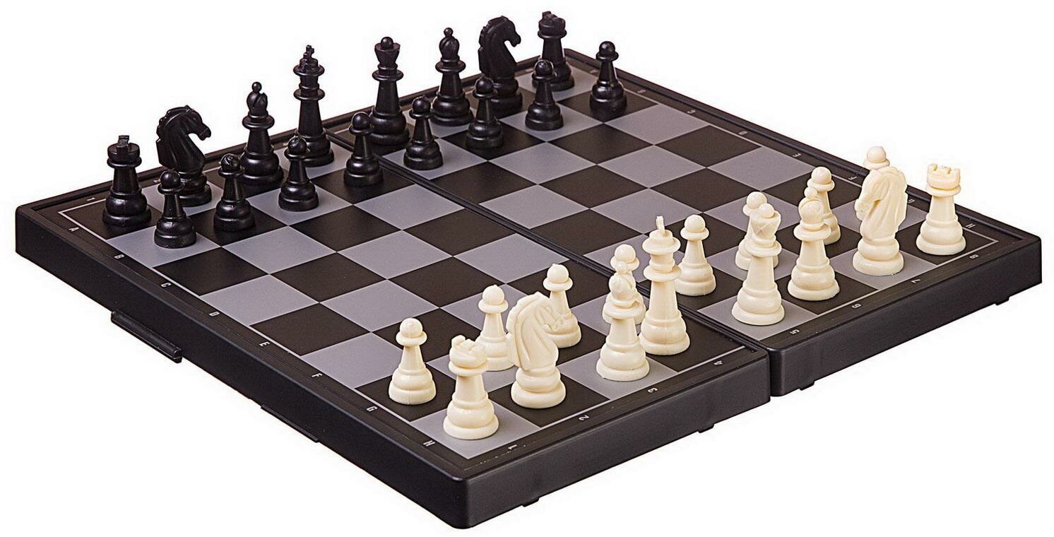 Игра настольная Шахматы, шашки, нарды, набор 3 в1, в коробке, 24,6х12,7х3,5см 8188-2