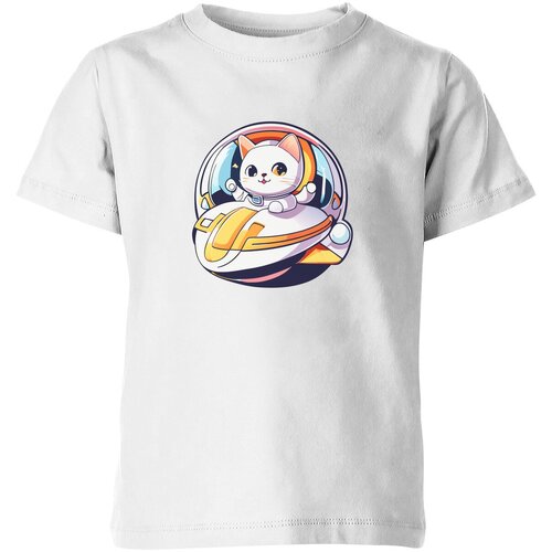 Футболка Us Basic, размер 8, белый мужская футболка котёнок в космическом корабле m желтый