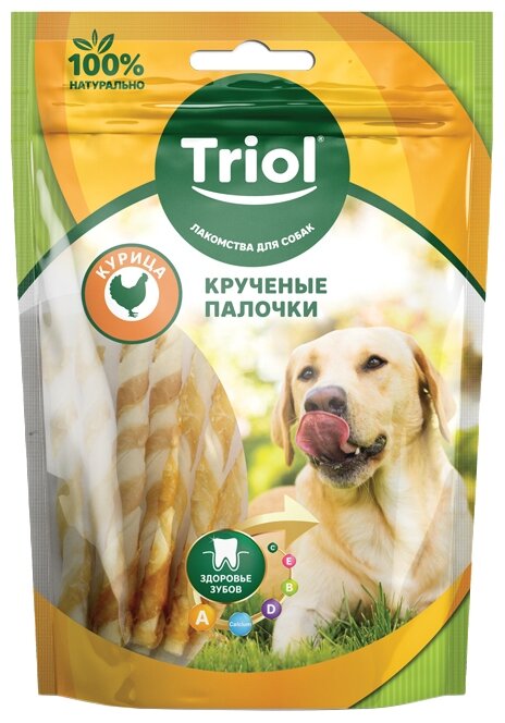 TRIOL™ Крученые Палочки с курицей для собак, 70г