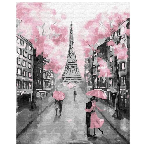 Купить Картина по номерам Серо-розовый Париж , 40х50 см, ВанГогВоМне, Картины по номерам и контурам