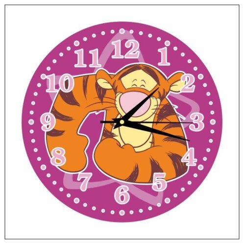 фото Часы настенные детские "тигруля №2" 25см, плавный бесшумный механизм моя печать