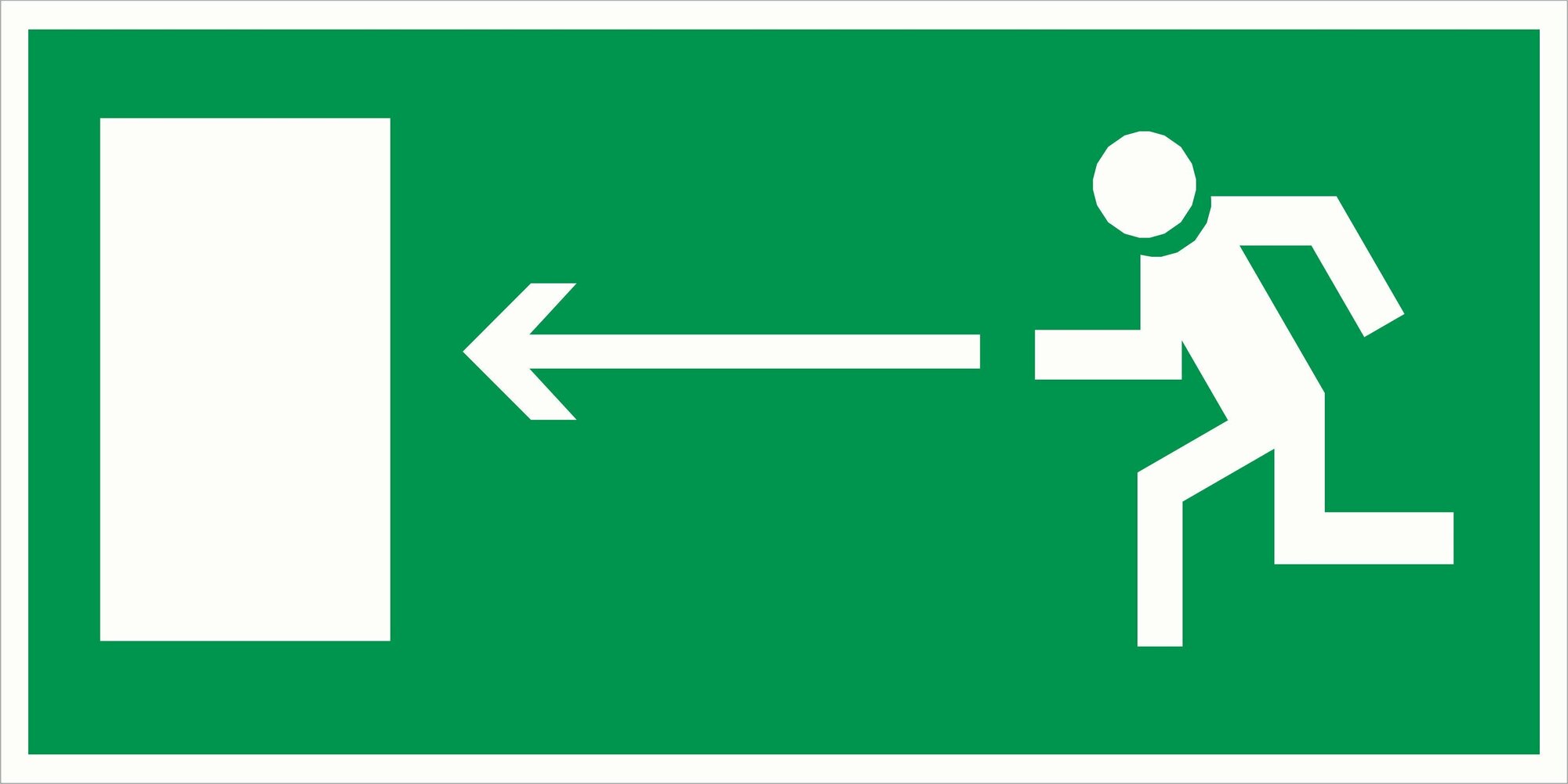 Наклейка "Направление к эвакуационному выходу налево" E04, 30х15 см