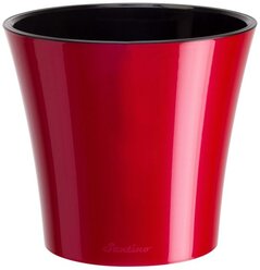Горшок Santino с автополивом Arte, 16.5х15 см red-pearl/black
