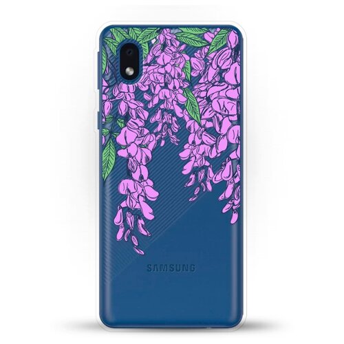фото Силиконовый чехол цветы фиолетовые на samsung galaxy a01 core andy & paul