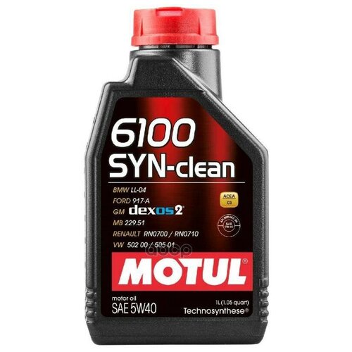 Масло моторное 5W40 MOTUL 1л синтетика 6100 SYN-CLEAN C3