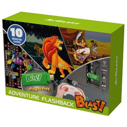 Игровая приставка Adventure Flashback Blast WD3308 (10 в 1) + 10 встроенных игр + геймпад