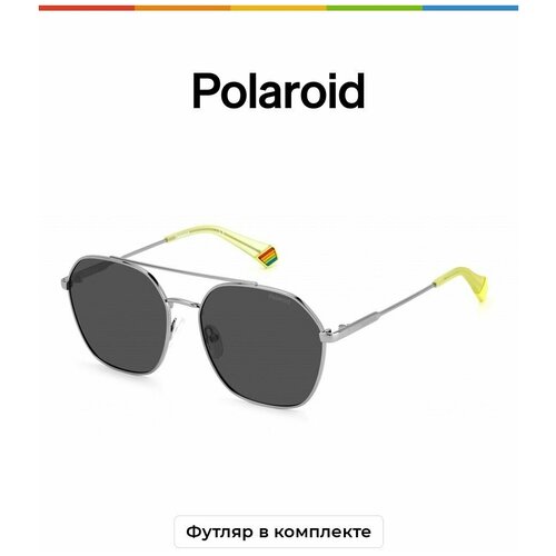фото Солнцезащитные очки polaroid polaroid pld 6172/s 6lb m9 pld 6172/s 6lb m9, серый, серебряный