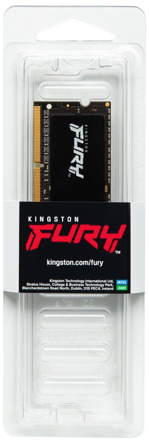 Модуль памяти Kingston Fury Impact DDR4 SO-DIMM 3200MHz PC25600 CL20 - 32Gb KF432S20IB/32