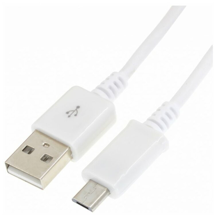 Дата-кабель USB-MicroUSB (длинный коннектор) 1 м, белый