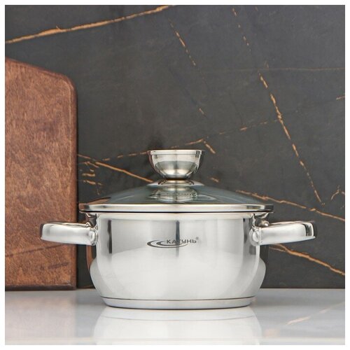 Кастрюля Антея 15 л d 16 см стеклянная крышка капсульное дно цвет хромированный 2013₽