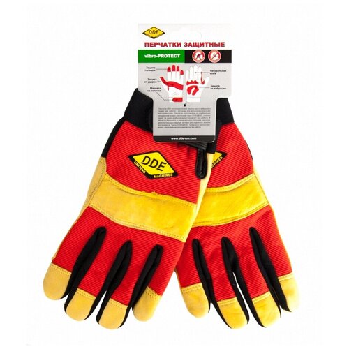 dde перчатки shock protect кожа спандекс размер l 648 496 Перчатки DDE vibro-PROTECT кожа /спандекс, размер M