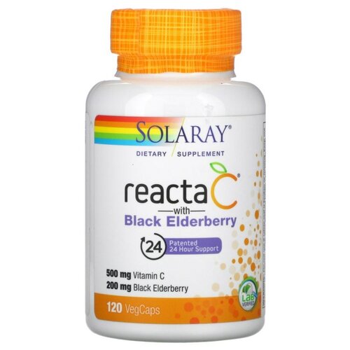 Капсулы Solaray Reacta C with Black Elderberry, 210 г, 120 шт.