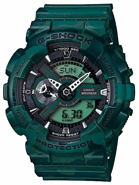 Наручные часы CASIO G-Shock, зеленый, черный