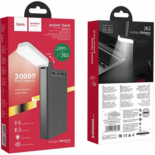 Портативное Зарядное Устройство Hoco J62 30000mAh черное 266700₽