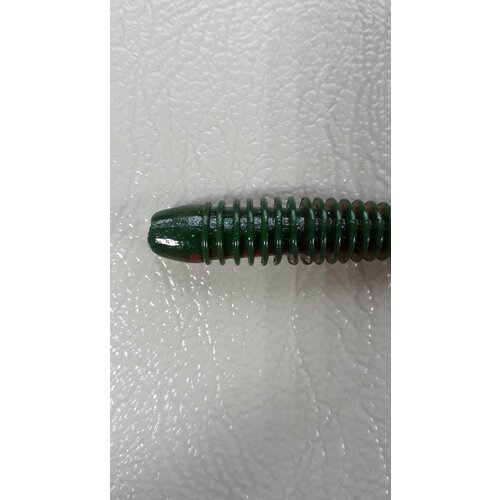 Мягкая силиконовая приманка Свинг Фат(Ribbed Worm) 150мм,2шт Машинное масло (Motor Oil Green Flake).