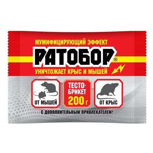 Средство Ратобор Тесто-брикет 200 г, пакет, 0.2 кг, 5 шт.