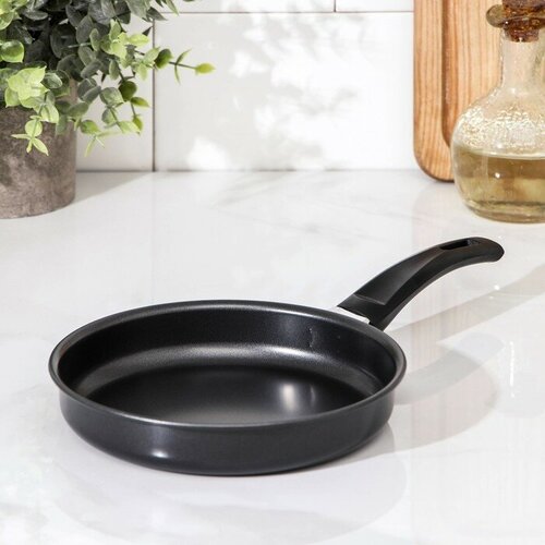 Доляна Сковорода Доляна Promo, d=16 см, пластиковая ручка, антипригарное покрытие, цвет чёрный