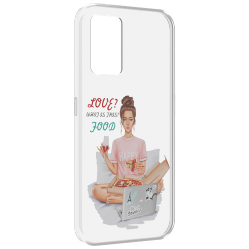 чехол mypads иллюстрированные девушки женский для oppo k10 4g задняя панель накладка бампер Чехол MyPads девушка-с-ноутбуком женский для Oppo K10 4G задняя-панель-накладка-бампер