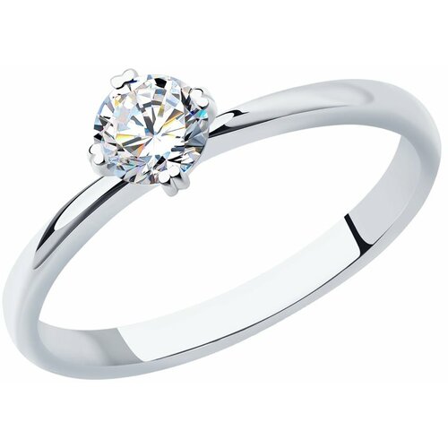 Кольцо SOKOLOV Diamonds из белого золота с бриллиантом 9010075-36, размер 17.5