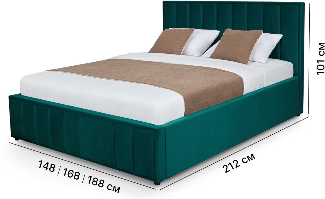 Каркас кровати Hoff Вена, 173х113,5х220, цвет зелёный