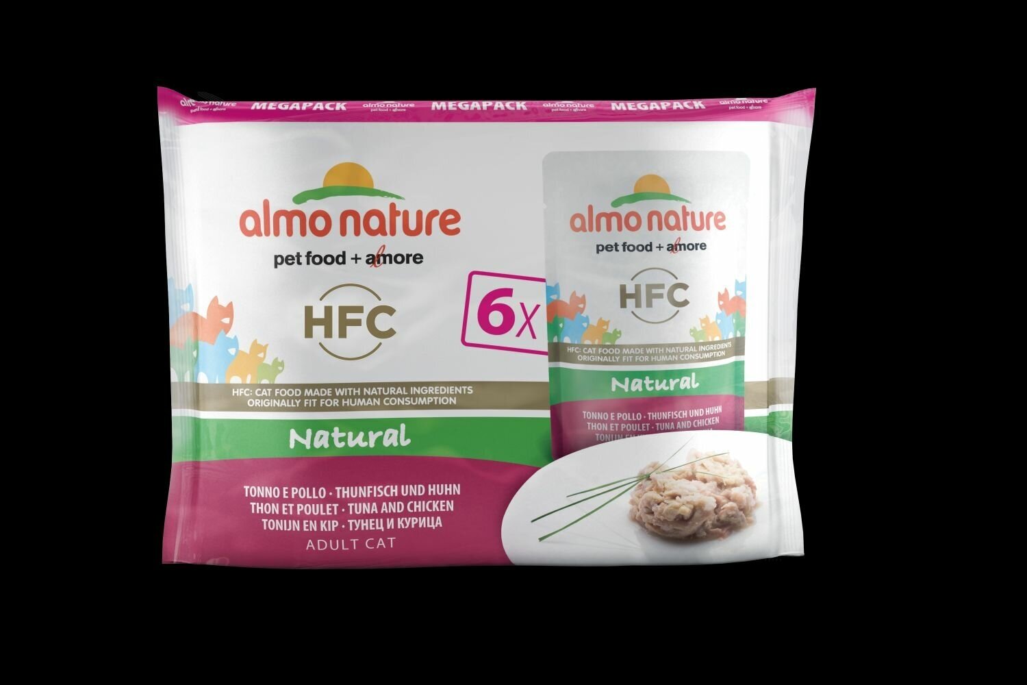 ALMO NATURE CAT CLASSIC NATURE MULTIPACK набор паучей для взрослых кошек с тунцом и курицей 6 шт х 55 гр (1 шт) - фотография № 8