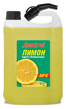 Жидкость стеклоомыв. Spectrol 5л зима -30 готов.раст. лимон - фото №1