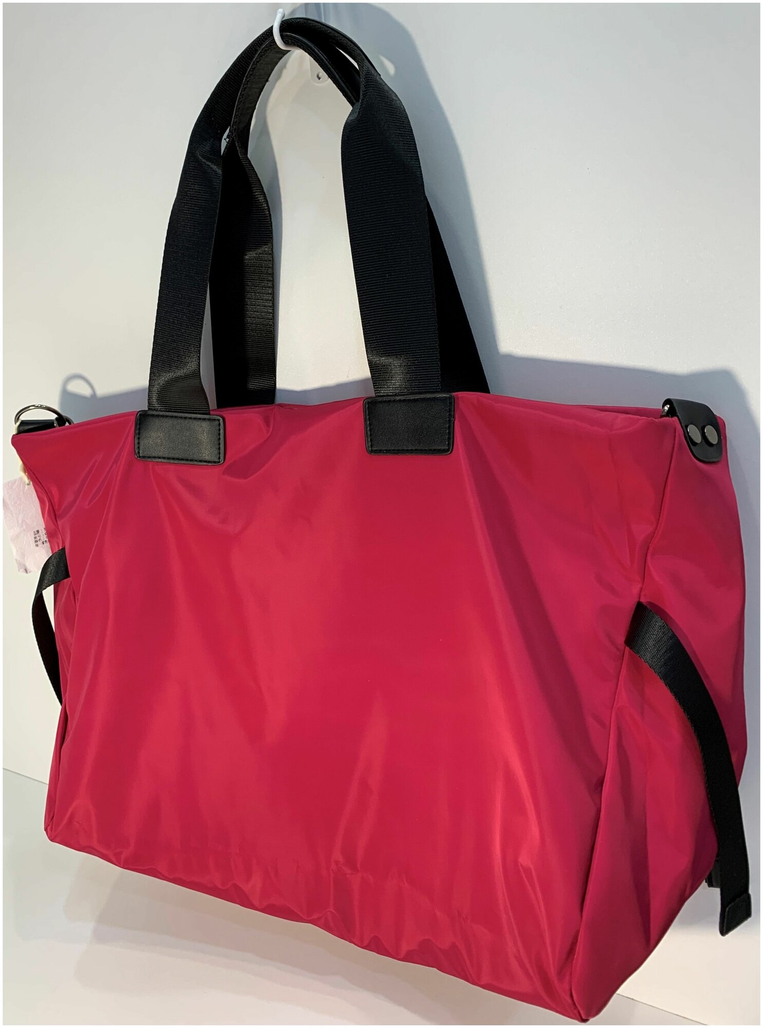 Женская сумка/ Тканевая сумка/Вместительная сумка на плечо/Цвет фуксия - фотография № 4